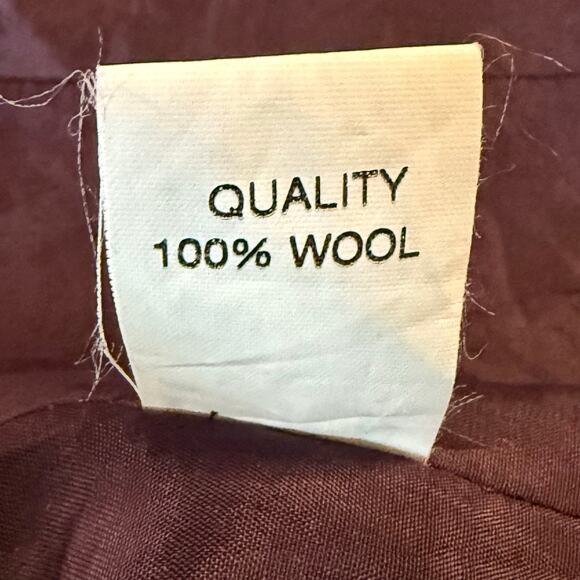 Vintage Viola Per Donna Wool Jacket 36 Burgundy Faux Fur Cuff Collar 90s Retro - Picture 9 of 9